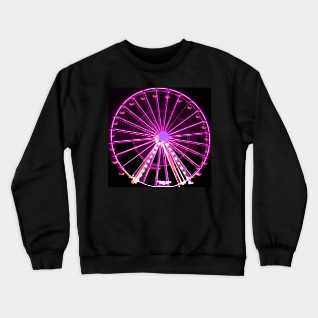 Neon ferris wheel no. 2 Crewneck Sweatshirt by asanaworld